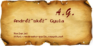 Andráskó Gyula névjegykártya