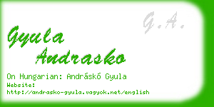 gyula andrasko business card